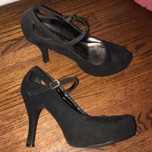 Suede Black 2 1/2 inch heels